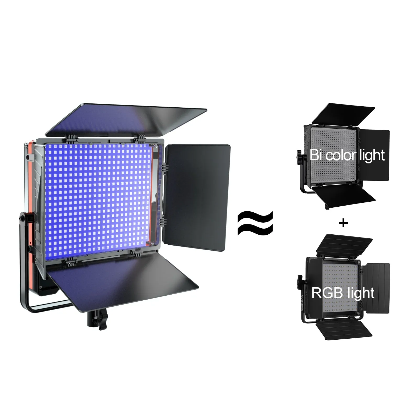 GVM 50SM 50w Bi-color & RGB Double-sided Light Soft Panel LED Video Light 2-light-kit