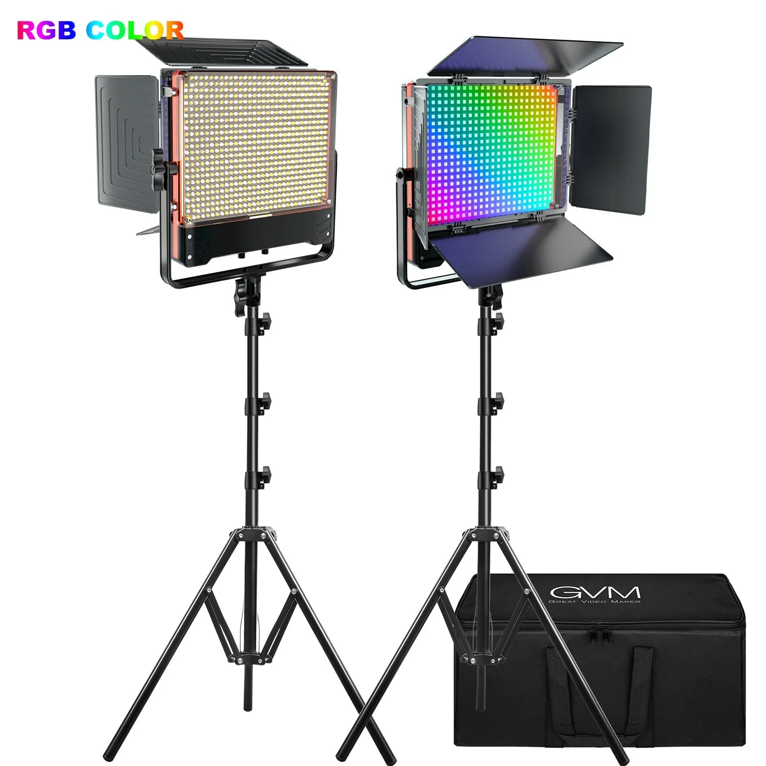 GVM 50SM 50w Bi-color & RGB Double-sided Light Soft Panel LED Video Light 2-light-kit