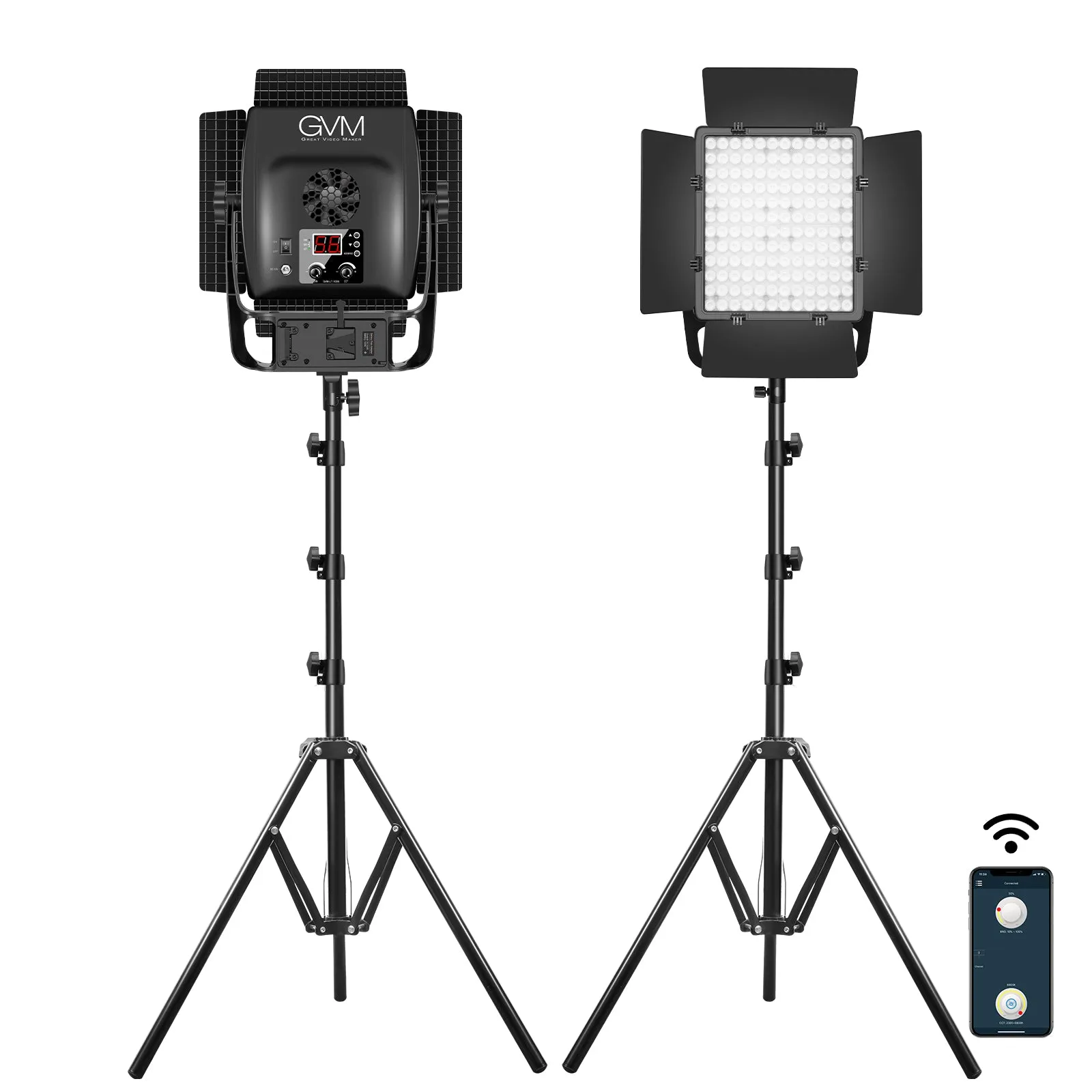 GVM-LT100S 100W High Power Bi-Color Lens Light beads Video Lighting Kit