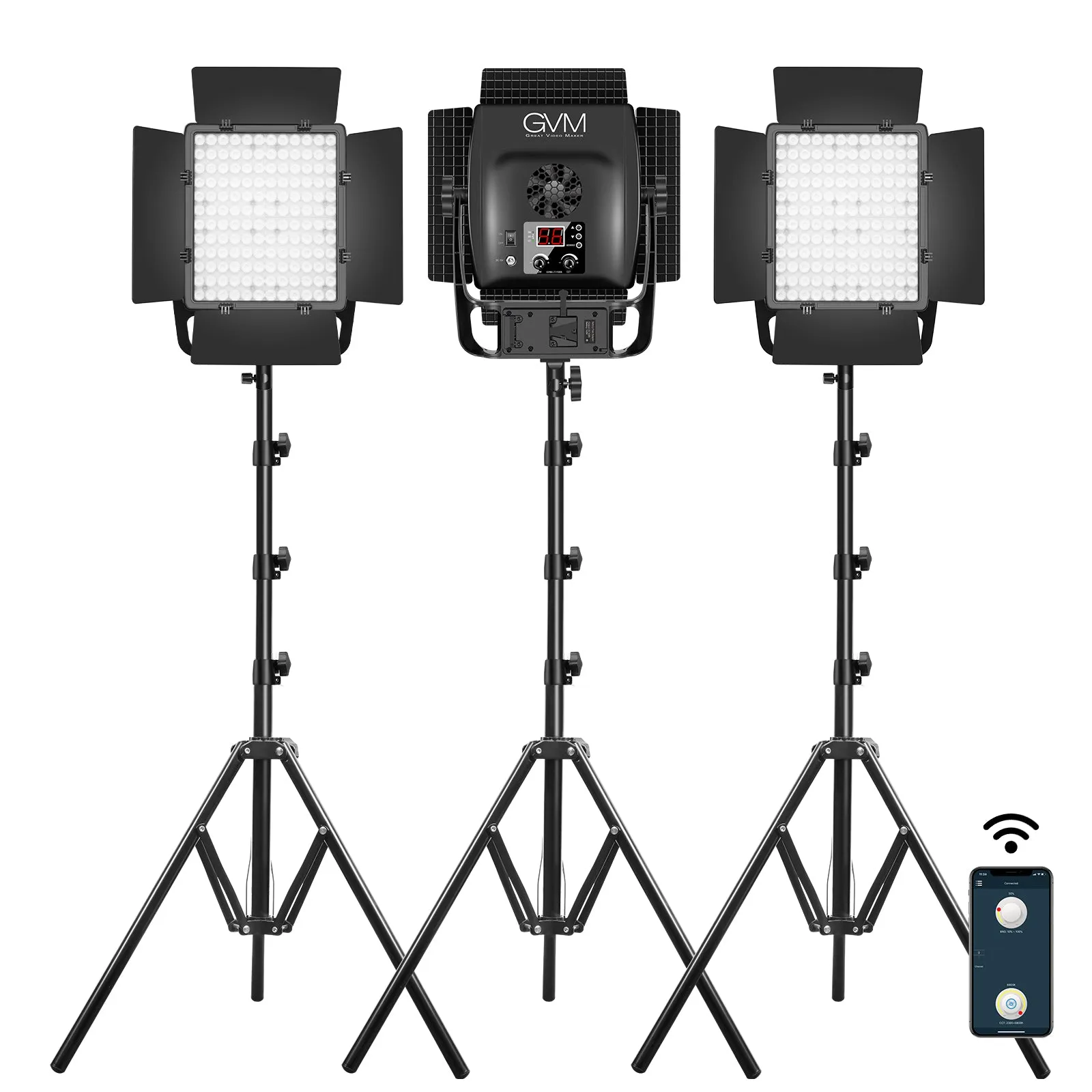 GVM-LT100S 100W High Power Bi-Color Lens Light beads Video Lighting Kit