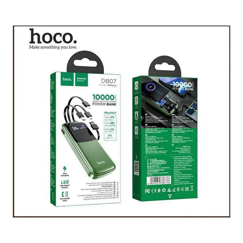 Hoco 10000mAh Power Bank With Four Cable DB07