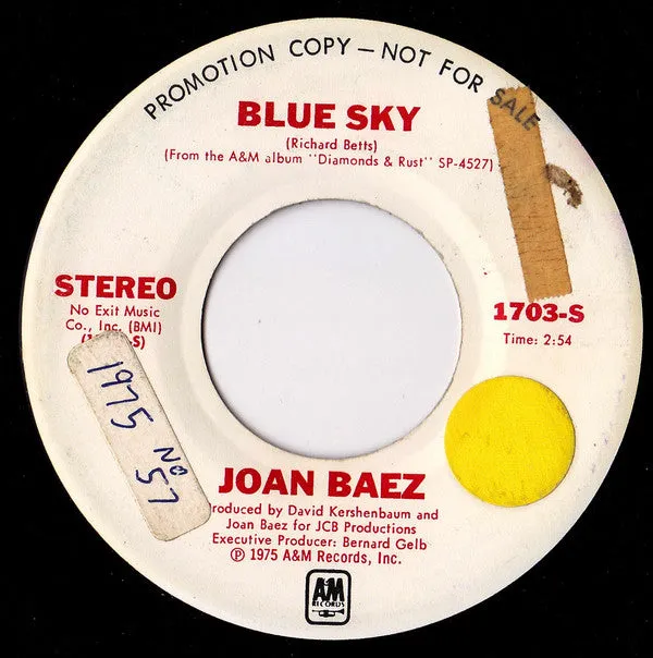 Joan Baez - Blue Sky (7", Promo) (NM or M-)