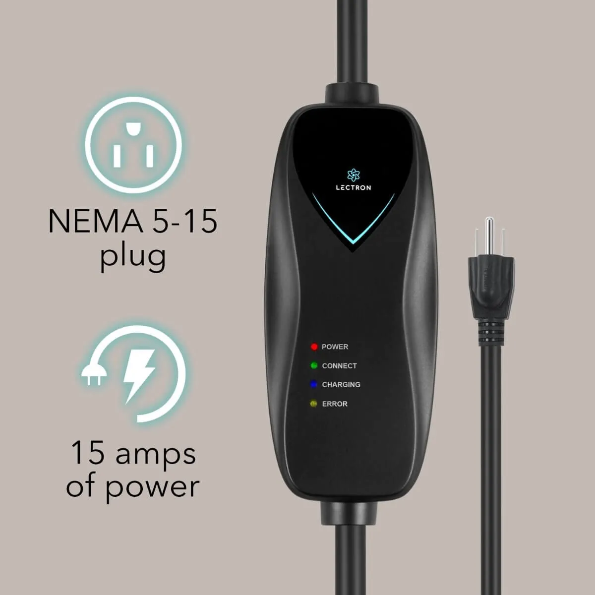 Lectron Portable Level 1 Tesla EV Charger   300 Amp CCS to Tesla EV Charger Adapter Bundle | 110V | 15 Amp | NEMA 5-15