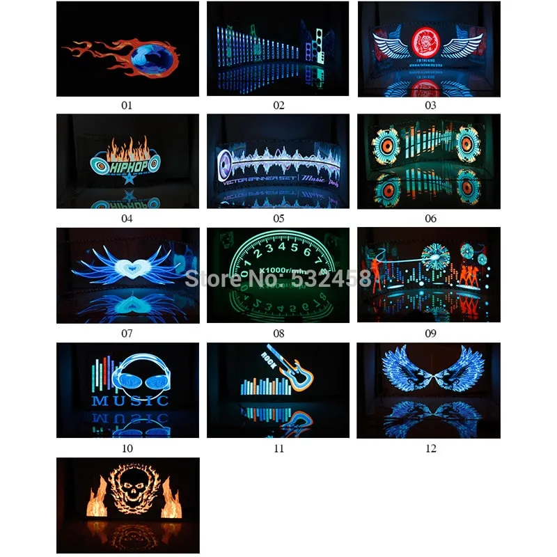 LED Car Windshield Sound Activated Equalizer Car Neon EL Light Music Rhythm Flash Lamp Sticker Styling