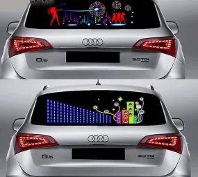 LED Car Windshield Sound Activated Equalizer Car Neon EL Light Music Rhythm Flash Lamp Sticker Styling