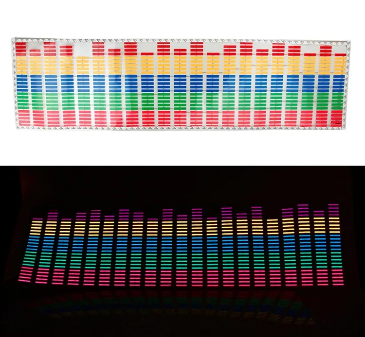 LED Car Windshield Sound Activated Equalizer Car Neon EL Light Music Rhythm Flash Lamp Sticker Styling