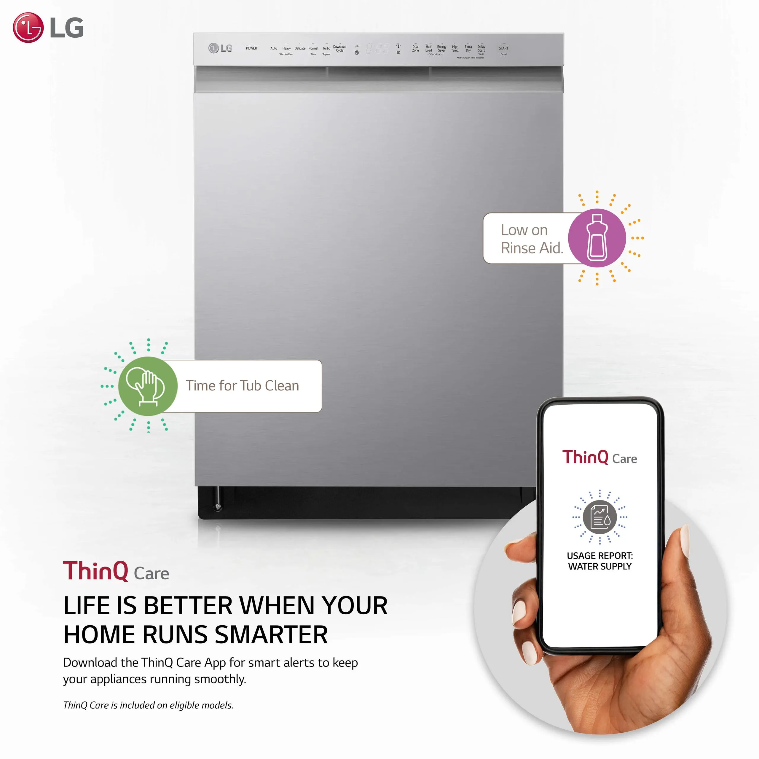 Lg ADFD5448AT Front Control Smart wi-fi Enabled Dishwasher with QuadWash™