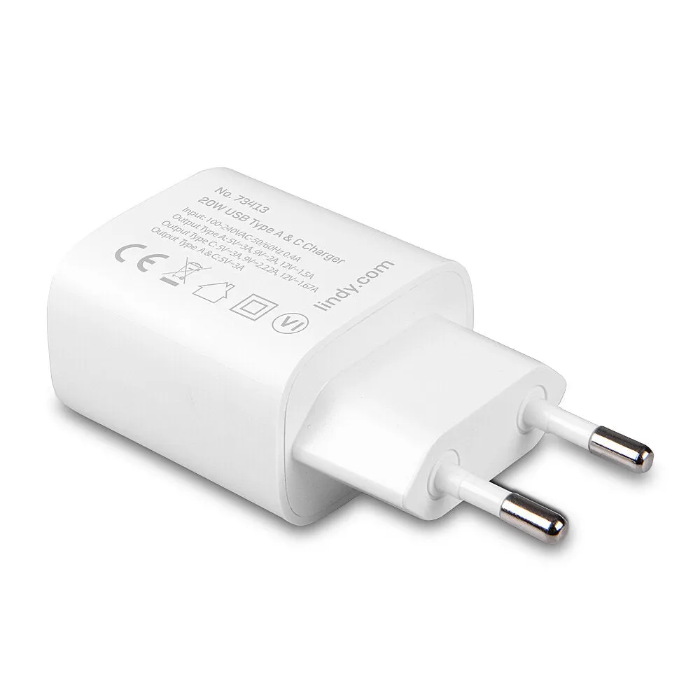 Lindy Power Adapter Usb Type A & C - 20 Watt