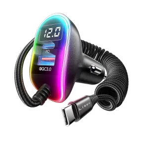 Lisen Usb C 96W Super Fast Car Charger with 5.3ft Type C Coiled Cable