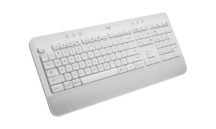 Logitech Signature K650 Wireless Keyboard with Wrist Rest, Full-Size, BLE Bluetooth or Logi Bolt USB Receiver, Comfort Deep-Cushioned Keys, Numpad.