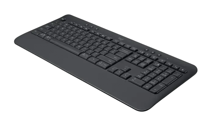 Logitech Signature K650 Wireless Keyboard with Wrist Rest, Full-Size, BLE Bluetooth or Logi Bolt USB Receiver, Comfort Deep-Cushioned Keys, Numpad.