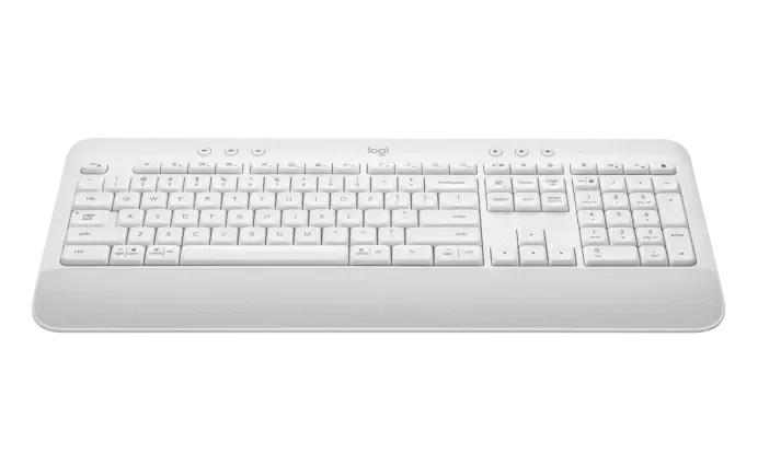 Logitech Signature K650 Wireless Keyboard with Wrist Rest, Full-Size, BLE Bluetooth or Logi Bolt USB Receiver, Comfort Deep-Cushioned Keys, Numpad.