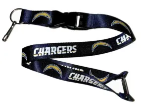 Los Angeles Chargers Aminco Durable Material Buckle Lock Navy Lanyard