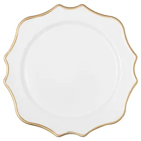 Lotus Scalloped Acrylic 13" Charger Plate - White Gold-Trimmed