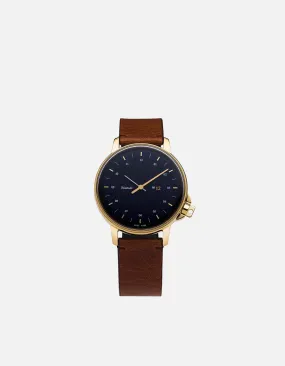 M12 Swiss Gold|Navy Vintage Cognac Leather