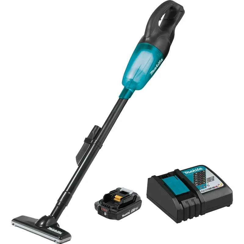 Makita XLC02R1B Cordless Vacuum Kit, 1.3 pt Vacuum, 18 V Battery, Lithium-Ion Battery, 2 Ah :EA: QUANTITY: 1