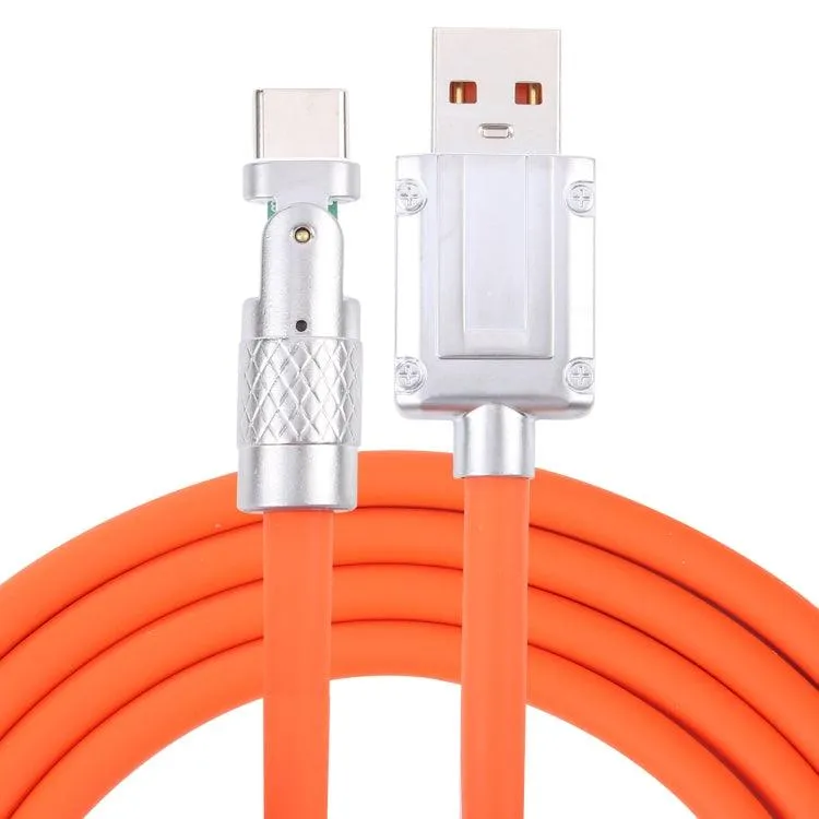 Mech Series 6A 120W Fast Charging USB to Type-C Cable with 180-Degree Metal Connector - 1.2m Length