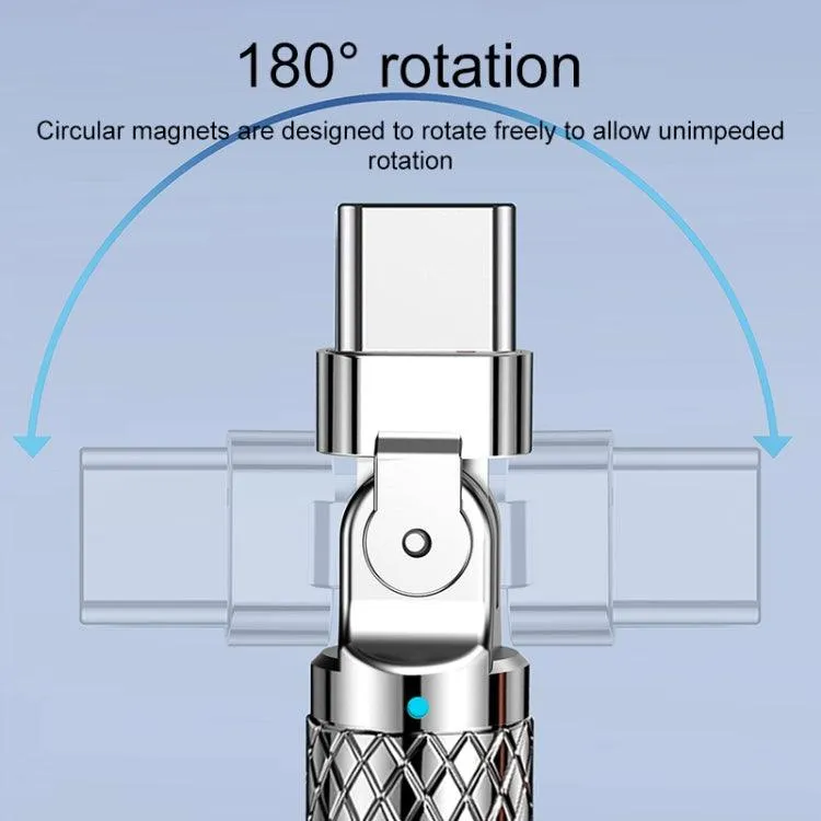 Mech Series 6A 120W Fast Charging USB to Type-C Cable with 180-Degree Metal Connector - 1.2m Length