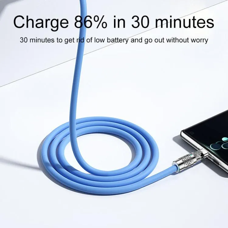 Mech Series 6A 120W Fast Charging USB to Type-C Cable with 180-Degree Metal Connector - 1.2m Length