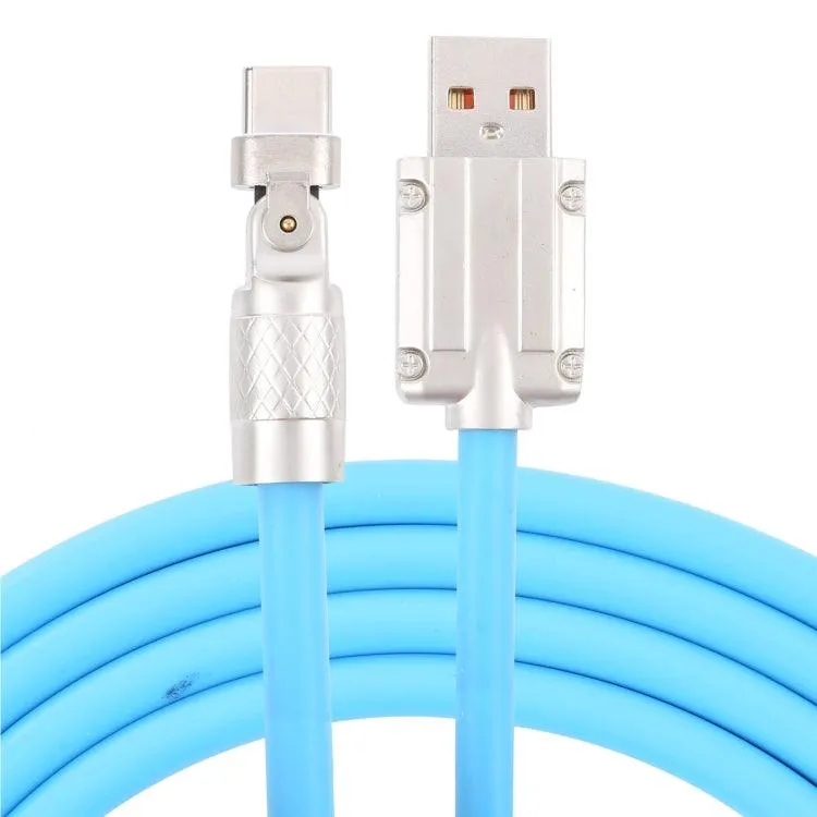 Mech Series 6A 120W Fast Charging USB to Type-C Cable with 180-Degree Metal Connector - 1.2m Length