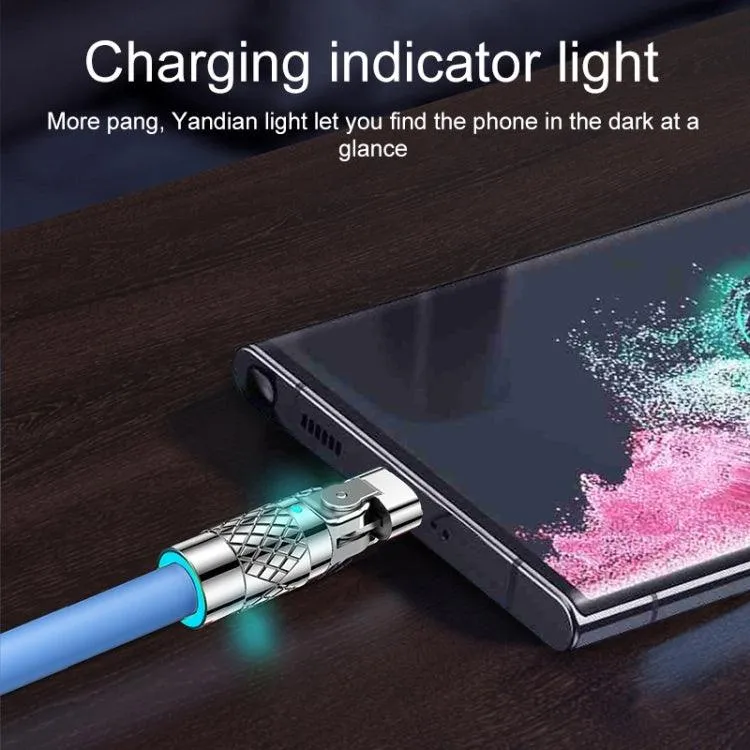 Mech Series 6A 120W Fast Charging USB to Type-C Cable with 180-Degree Metal Connector - 1.2m Length