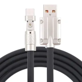 Mech Series 6A 120W Fast Charging USB to Type-C Cable with 180-Degree Metal Connector - 1.2m Length