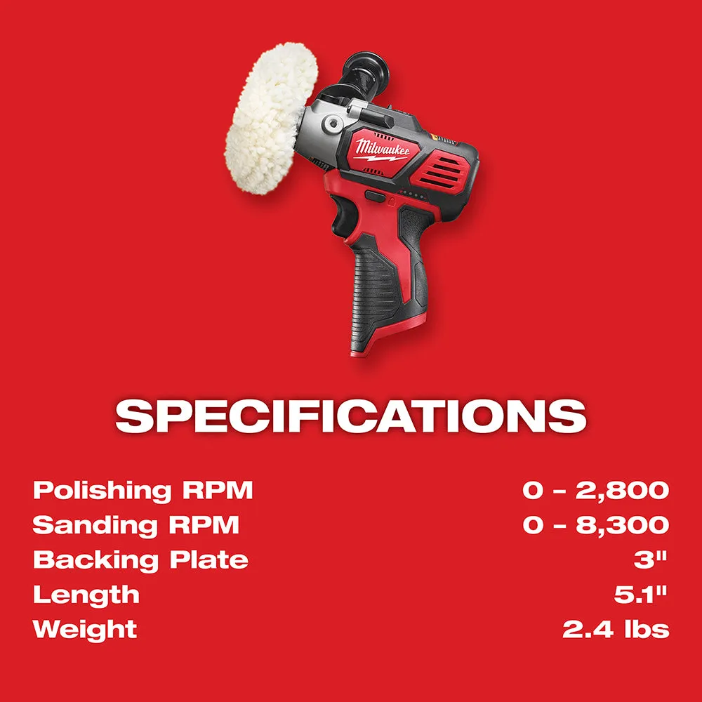 Milwaukee 2438-22X M12 Variable Speed Polisher/Sander Kit with XC Battery