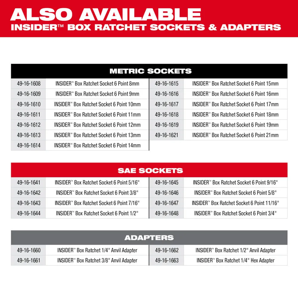 Milwaukee 3050-21 M12 FUEL 12V INSIDER Extended Reach Box Ratchet Kit