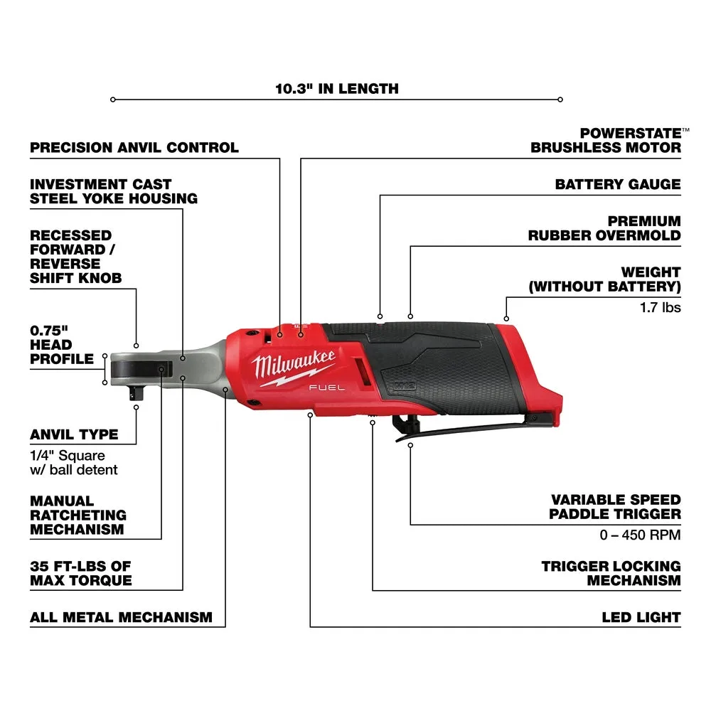 Milwaukee 3497-22HSR M12 FUEL 12V 2-Tool Combo Kit w/ M12 1/4" Ratchet