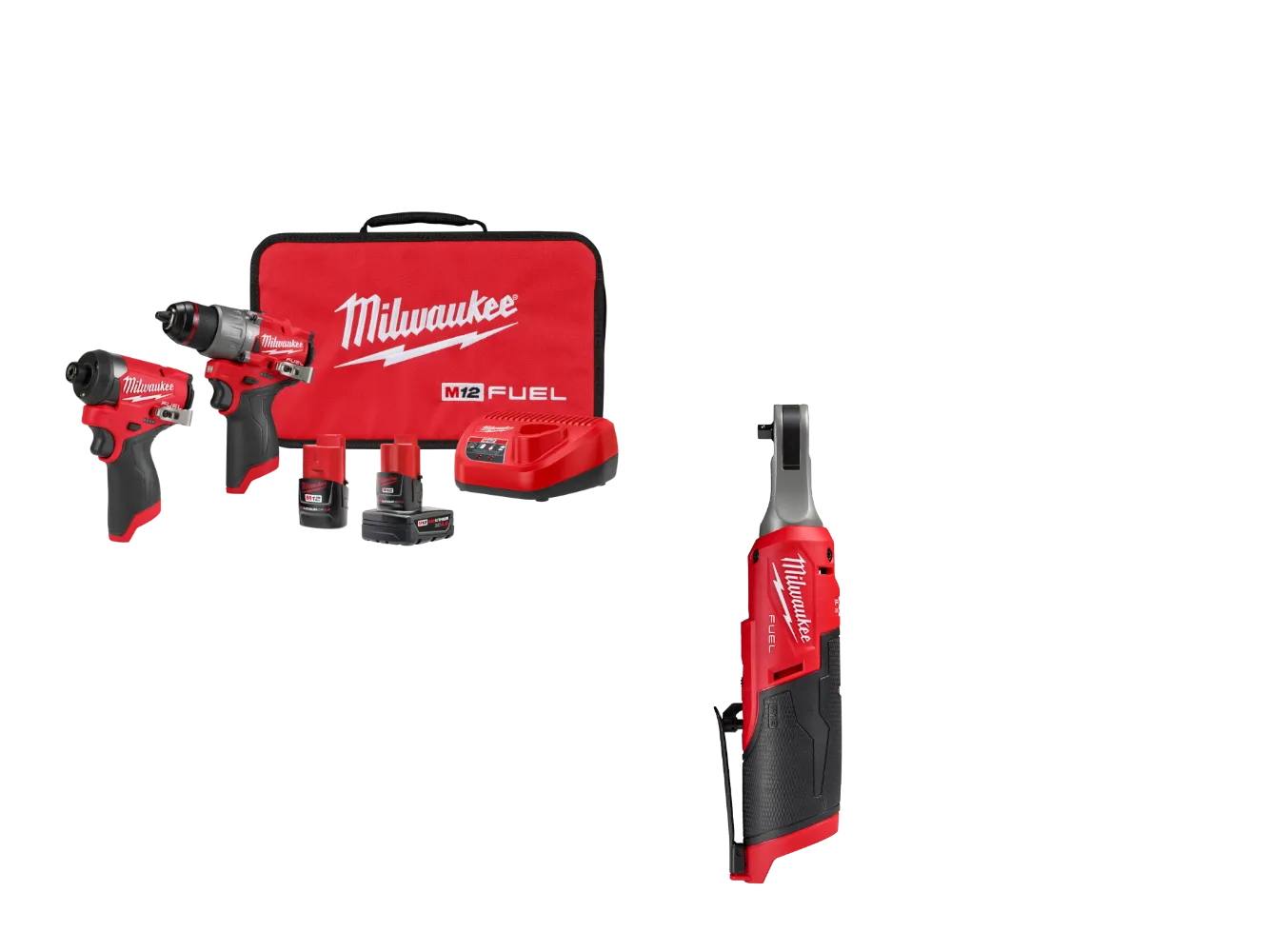 Milwaukee 3497-22HSR M12 FUEL 12V 2-Tool Combo Kit w/ M12 1/4" Ratchet