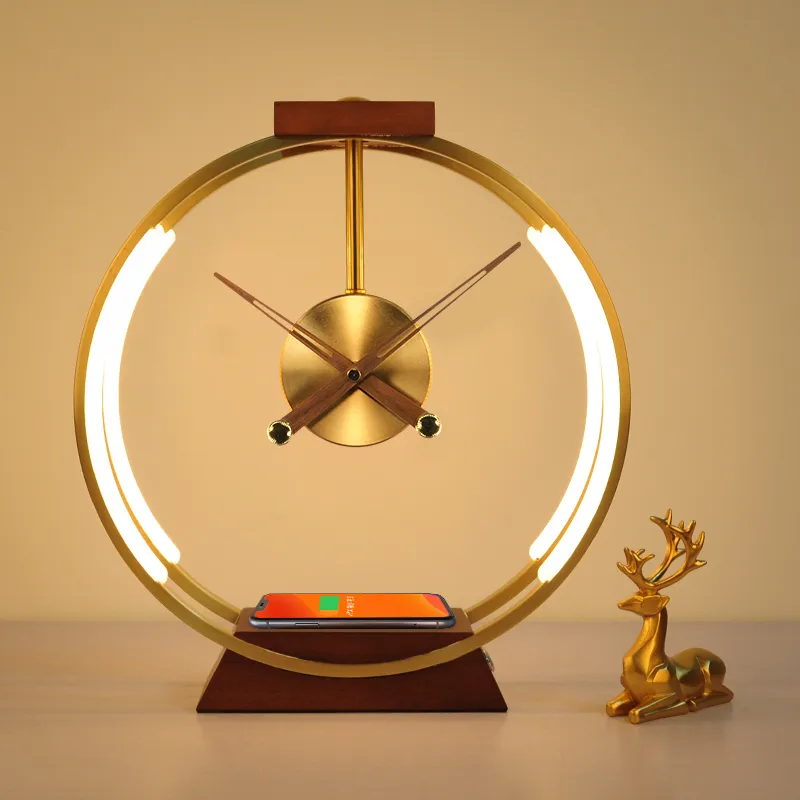 Modern Clock Lamp with Phone Wireless Charger