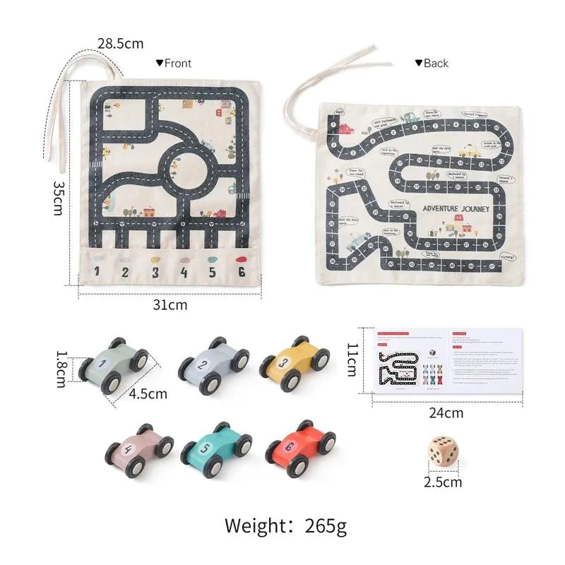 Montessori Wooden Car Road Map Game