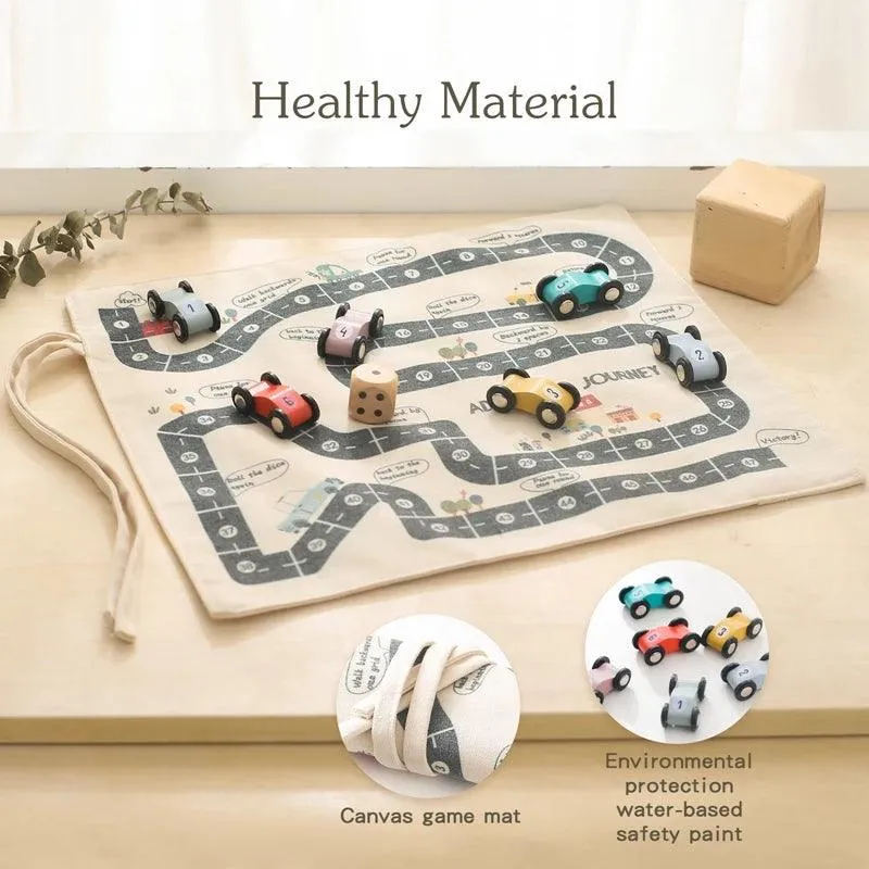 Montessori Wooden Car Road Map Game