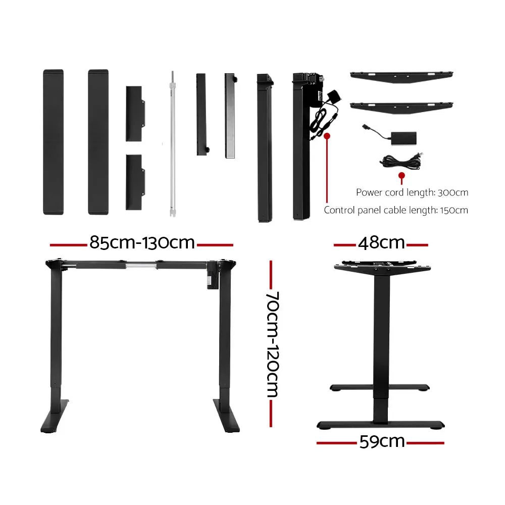 Motorised Adjustable Standing Desk 120CM, Black - Artiss