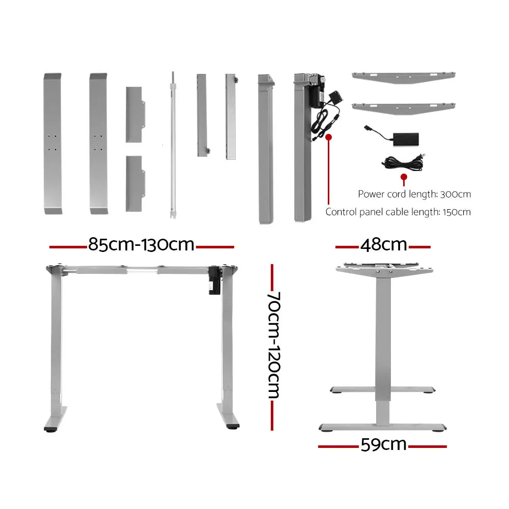 Motorised Adjustable Standing Desk 140CM Rustic Brown Artiss