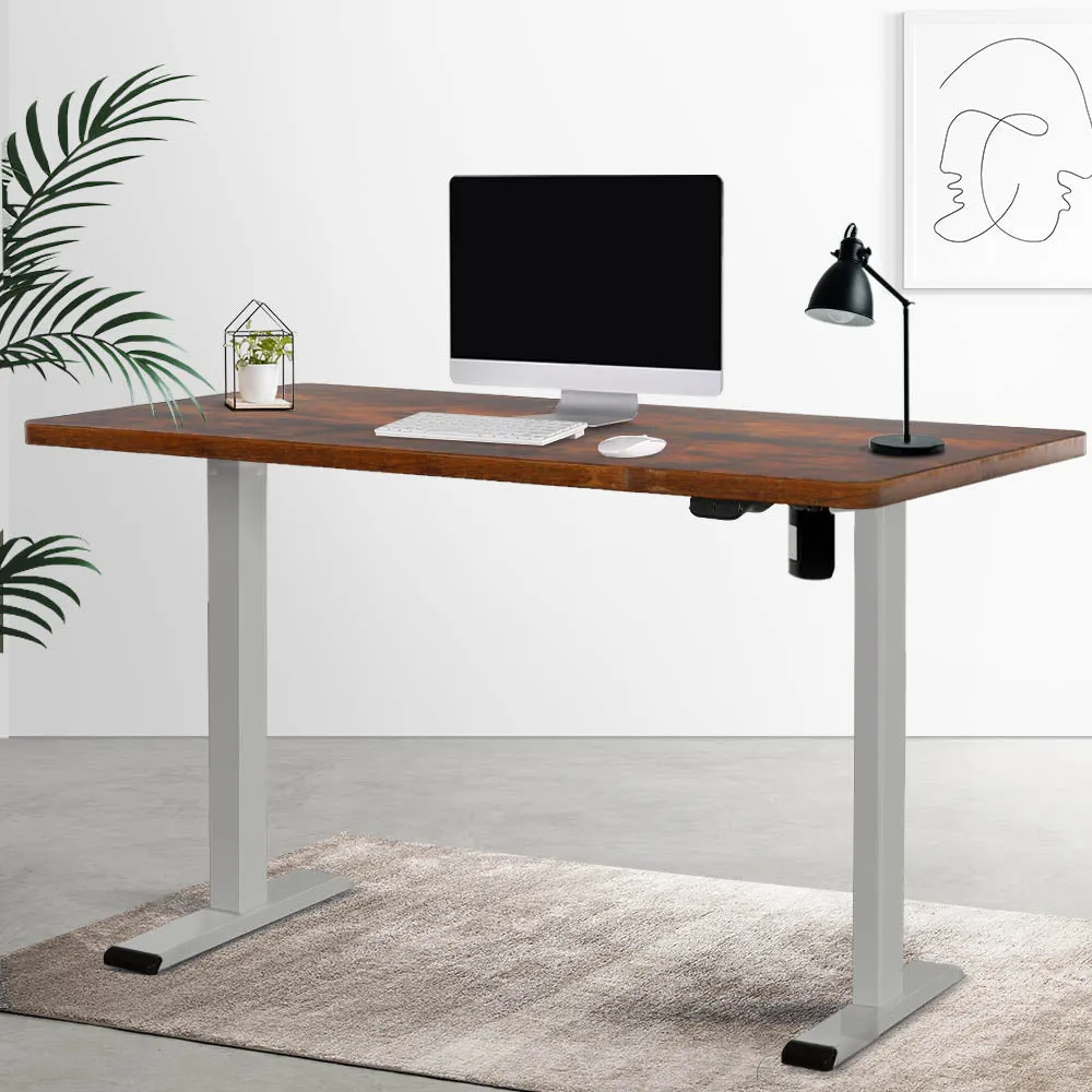 Motorised Adjustable Standing Desk 140CM Rustic Brown Artiss