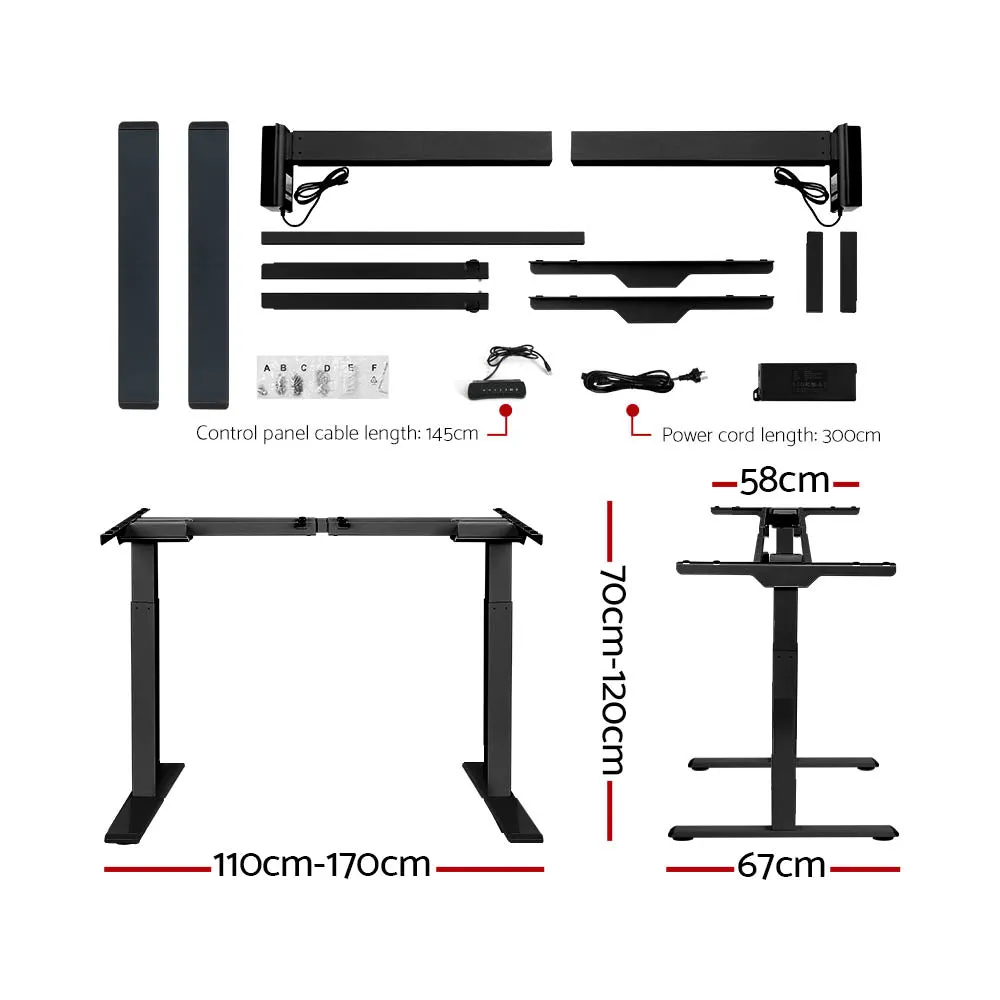 Motorised Dual Motor Standing Desk 120CM White - Artiss