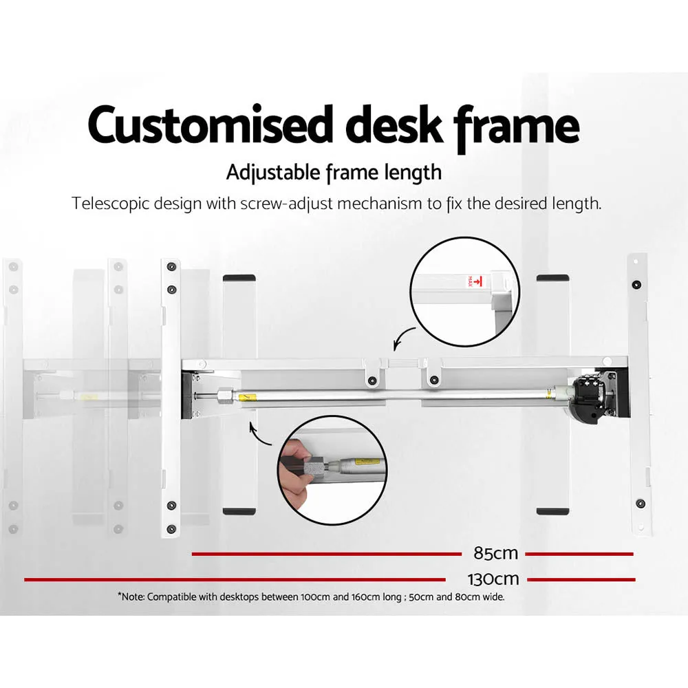 Motorised Height-Adjustable Desk, 140cm Walnut - Artiss