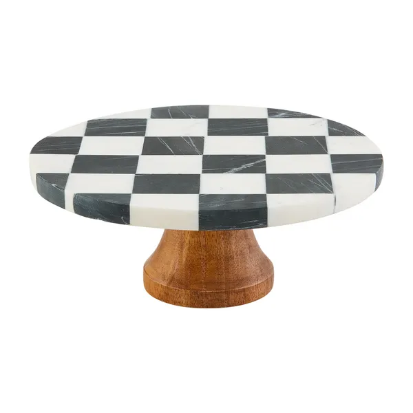 Mud Pie Checkered Marble Pedestal