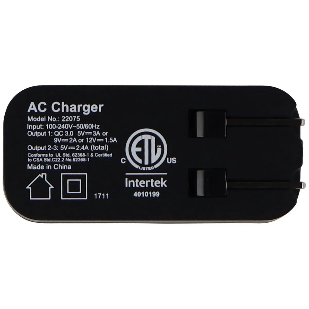 mWorks! mPOWER! 3 Port Quick Charge Wall Charger - Black