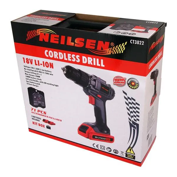 Neilsen CT3822 18v Li-ion Cordless Drill