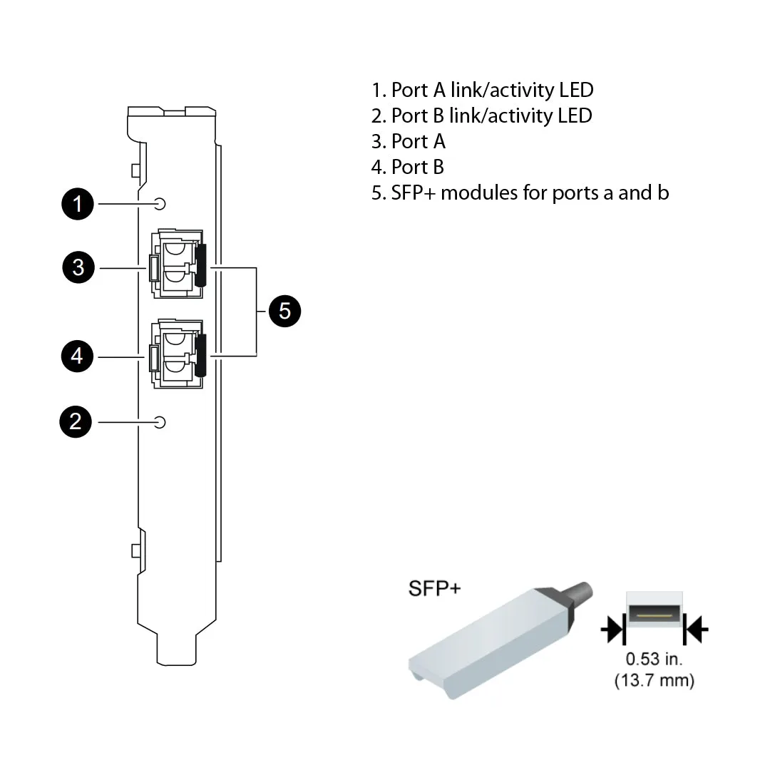 NetApp Adapter X1107A-R6 (ONTAP) 10Gb PCIe bus with plug SFP  (2p 10GbE NIC Op)