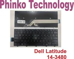 NEW Keyboard for Dell Latitude 14-3480 14-3488 3480 3488 with Frame