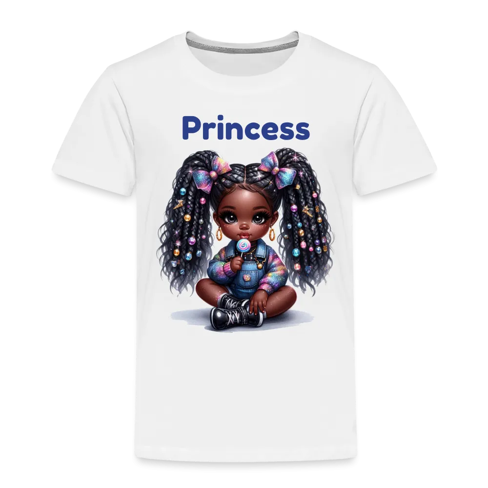 NicholesGifts African American Toddler Girls Princess Short Sleeve T-Shirt