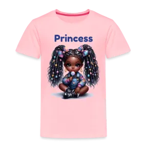 NicholesGifts African American Toddler Girls Princess Short Sleeve T-Shirt