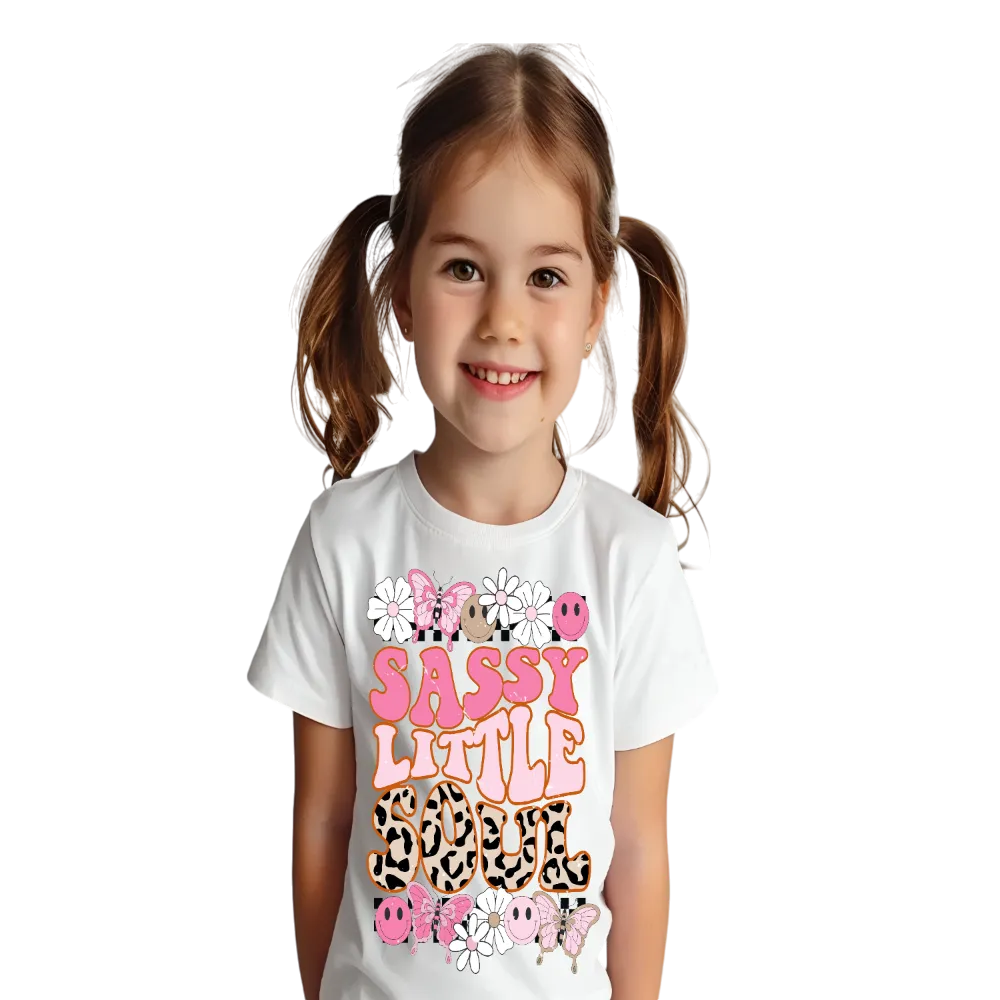 NicholesGifts Girls Sassy Little Soul Short Sleeve T-Shirt