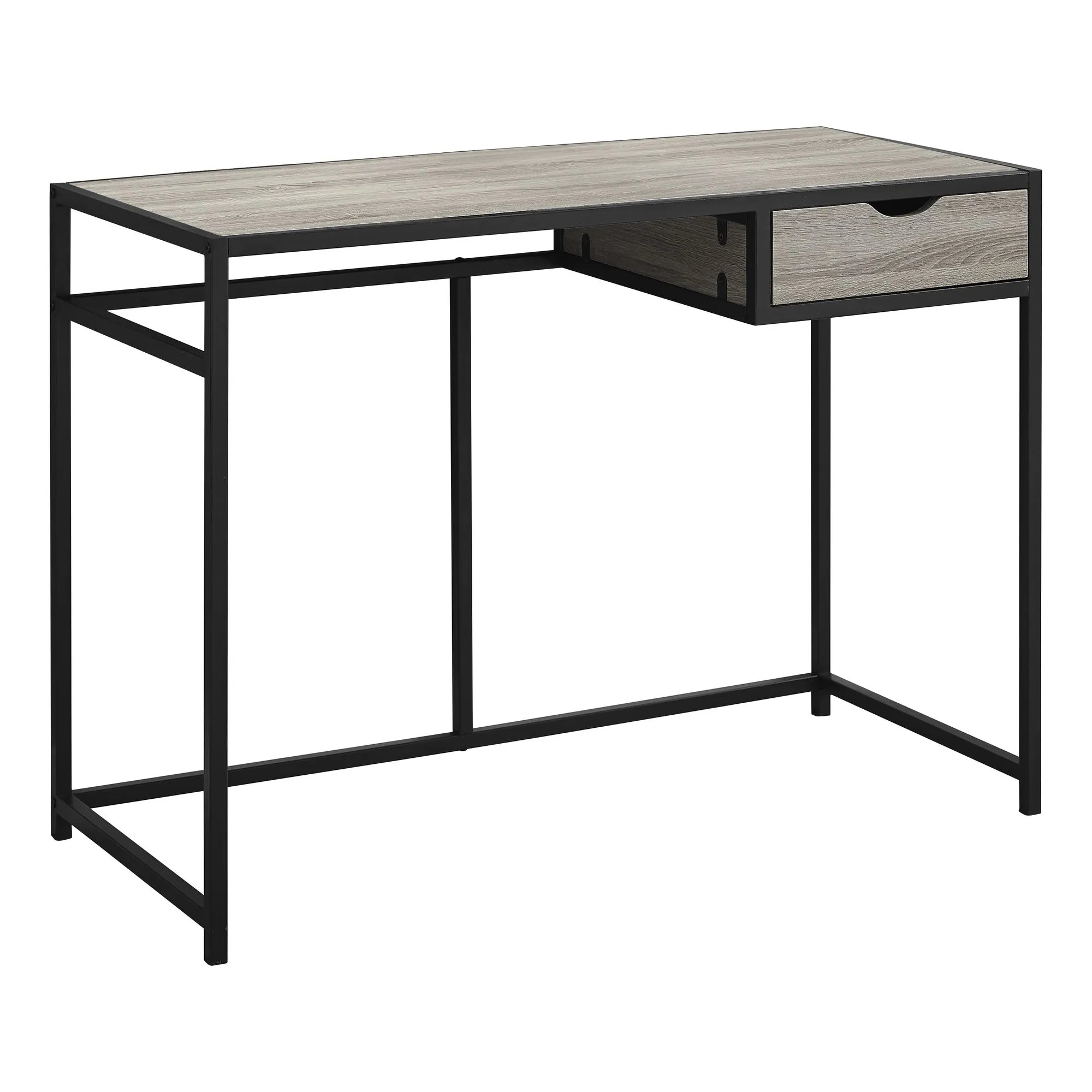 OFFICE SERIES - 42"L / DARK TAUPE / BLACK METAL