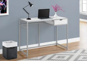 OFFICE SERIES - 42"L / WHITE / SILVER METAL