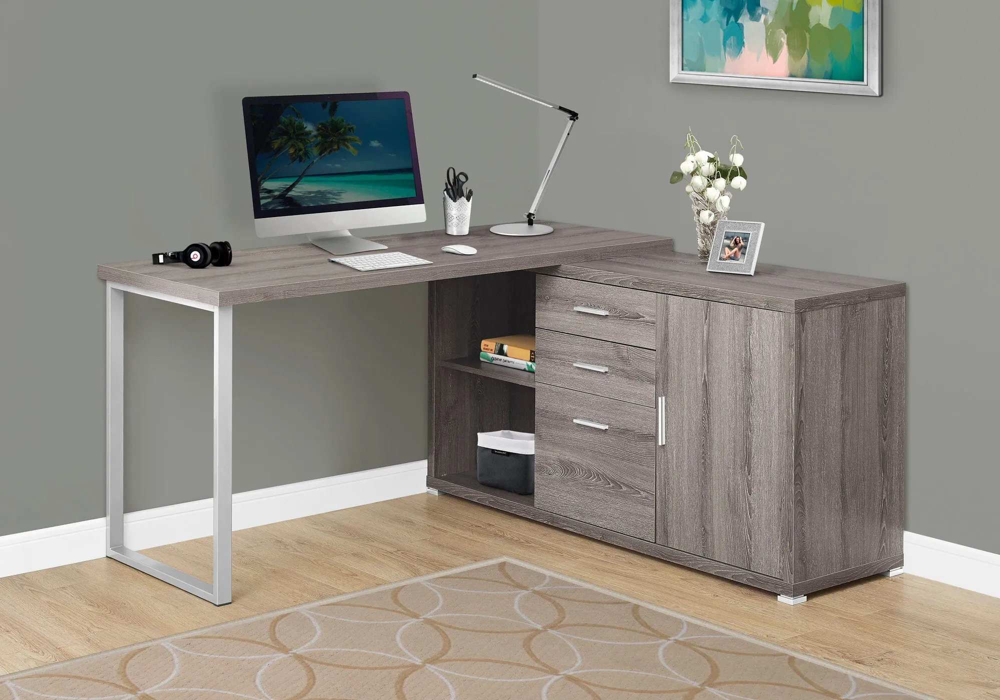 OFFICE SERIES - 60"L / DARK TAUPE LEFT OR RIGHT FACING