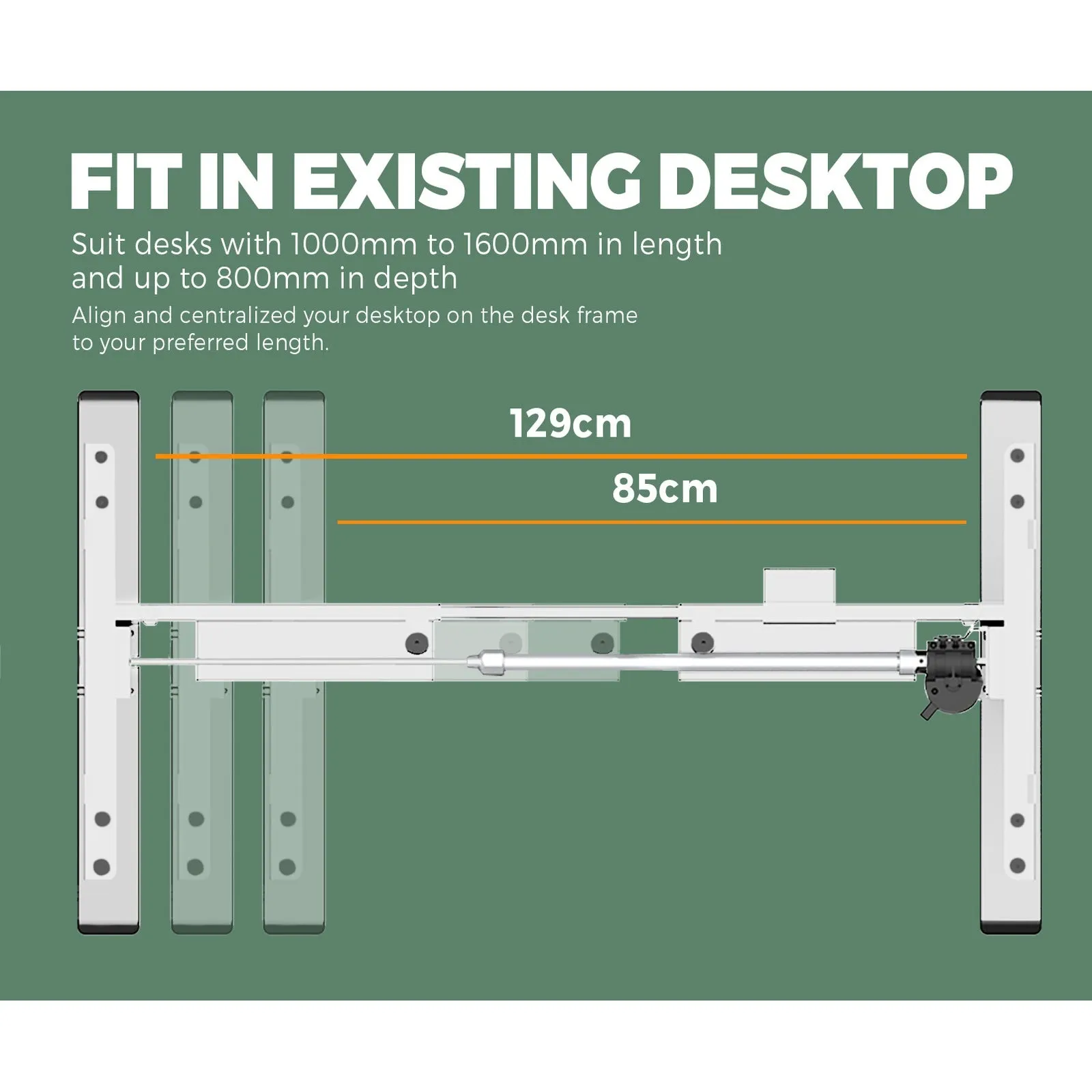 Oikiture Height Adjustable Standing Desk Motorised Electric Sit Stand Table White